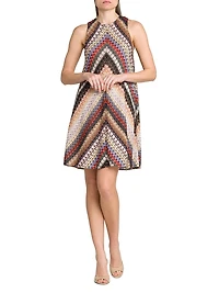 Chevron Sleeveless A-Line Minidress