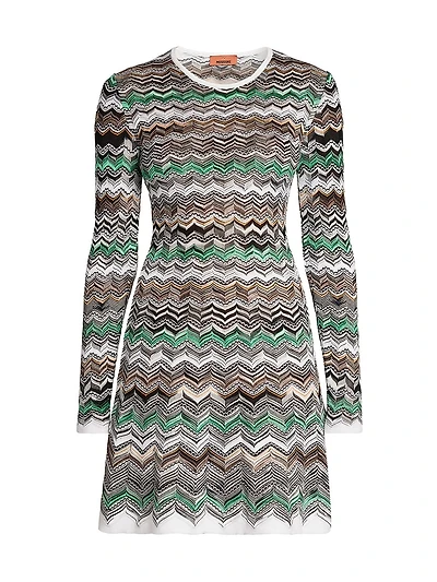Chevron Jacquard Minidress