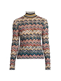 Zig-Zag Rolled Neck Sweater