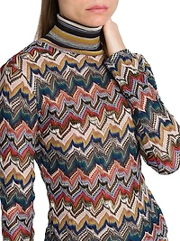 Zig-Zag Rolled Neck Sweater