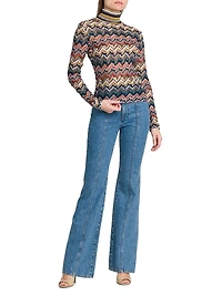 Zig-Zag Rolled Neck Sweater