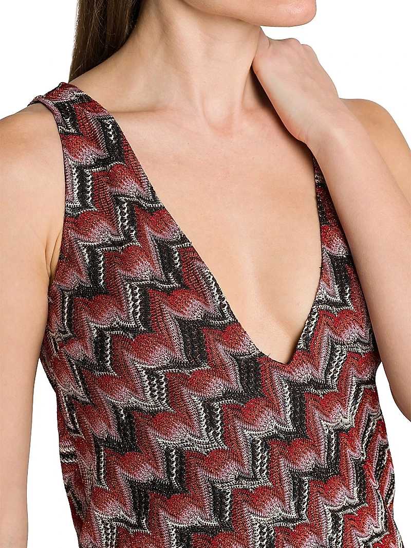 Zig-Zag Knit Shift Dress