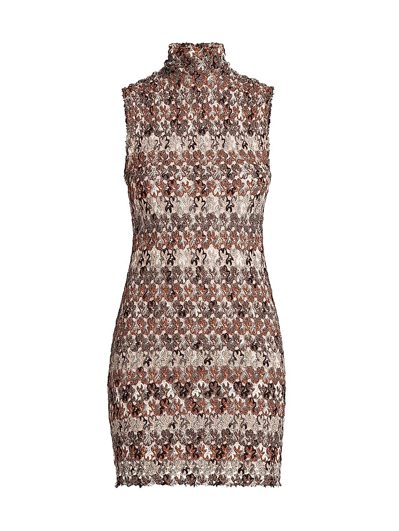 Rolled-Neck Knit Minidress