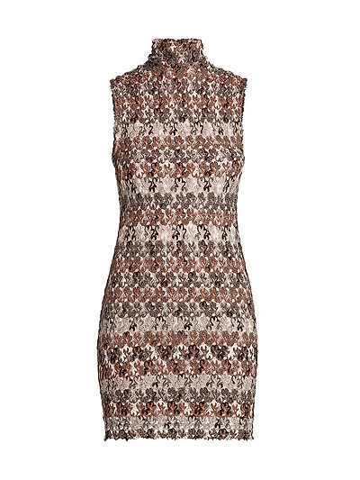 Rolled-Neck Knit Minidress