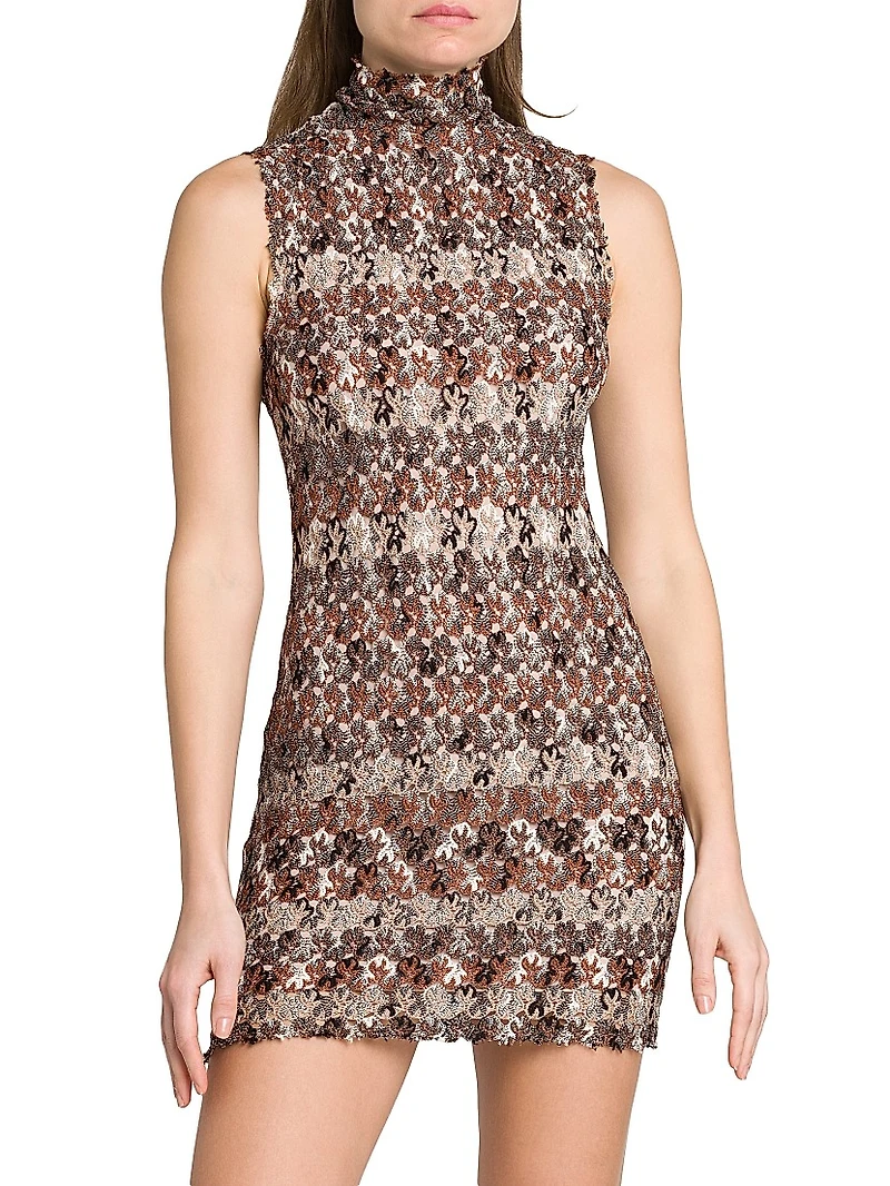 Rolled-Neck Knit Minidress
