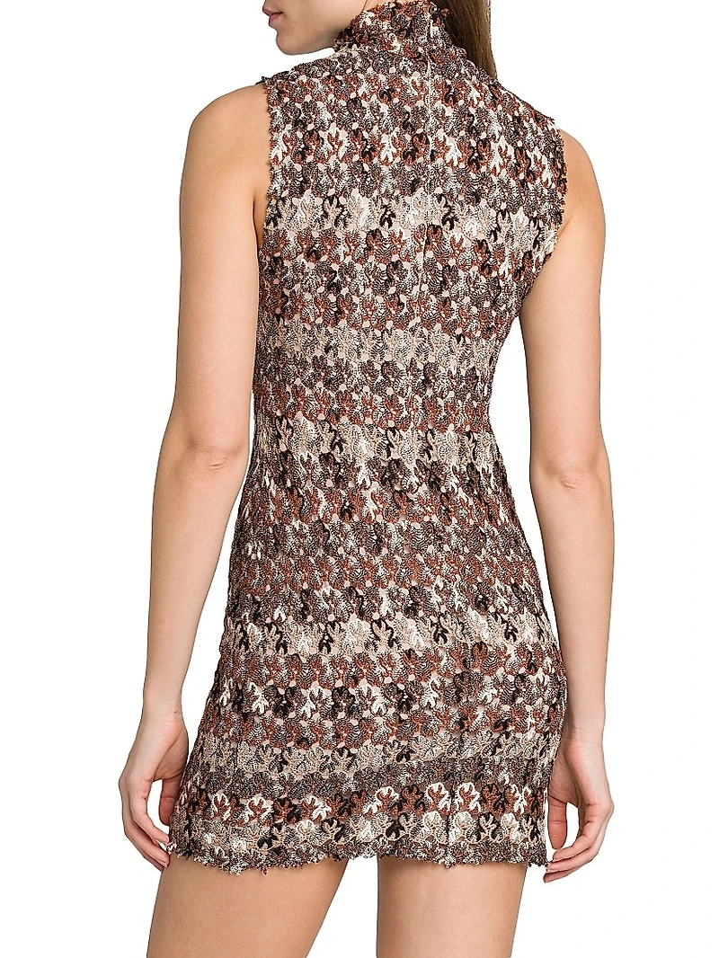 Rolled-Neck Knit Minidress