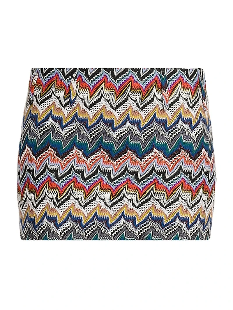 Zig-Zag Knit Miniskirt