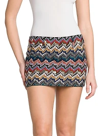 Zig-Zag Knit Miniskirt