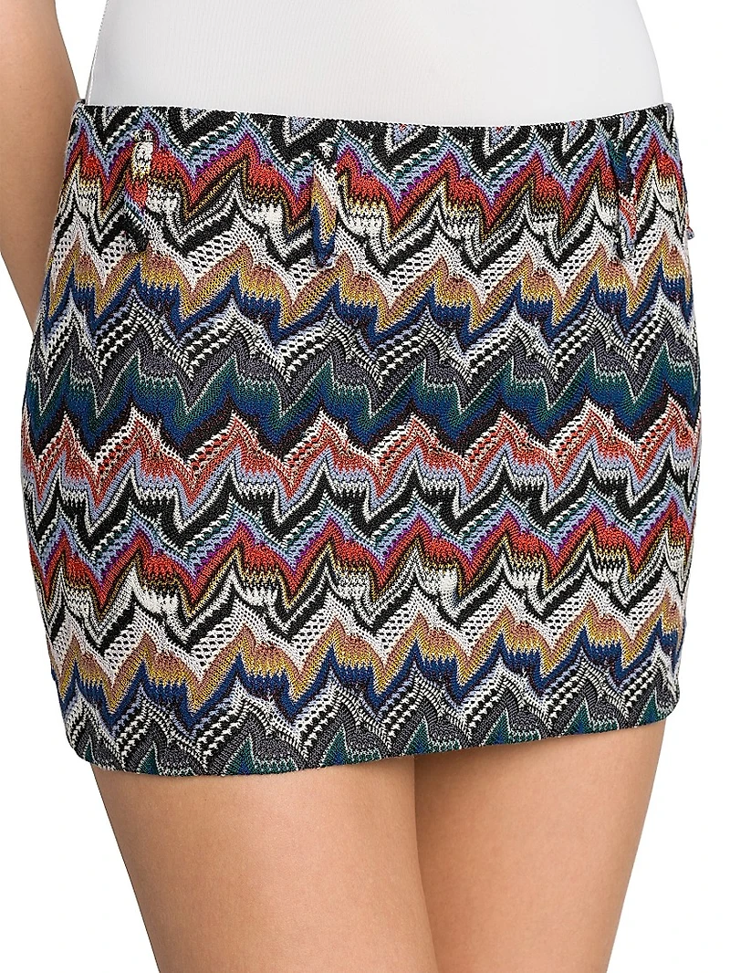 Zig-Zag Knit Miniskirt