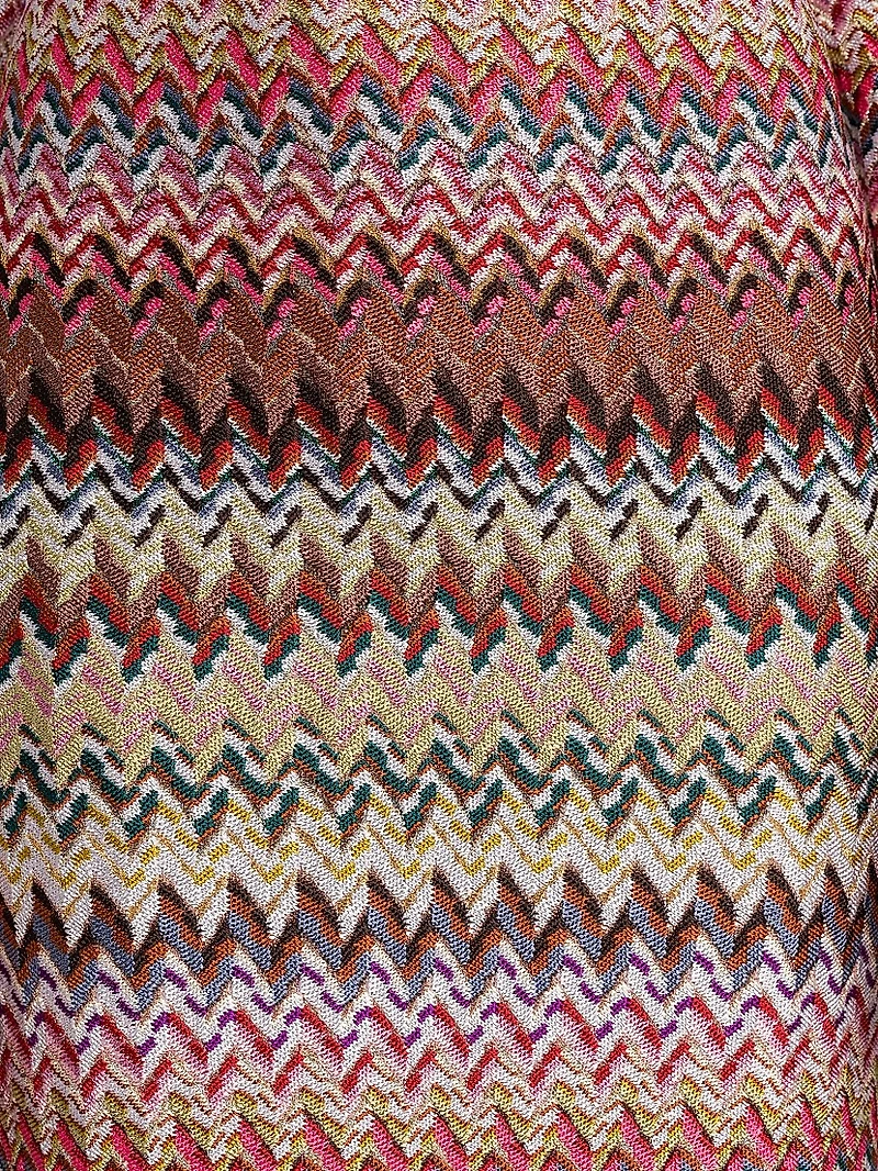 Zig-Zag Knit Boatneck Minidress