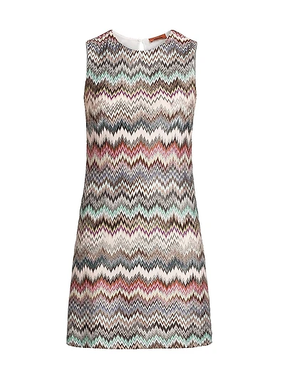 Zig-Zag Sleeveless Minidress