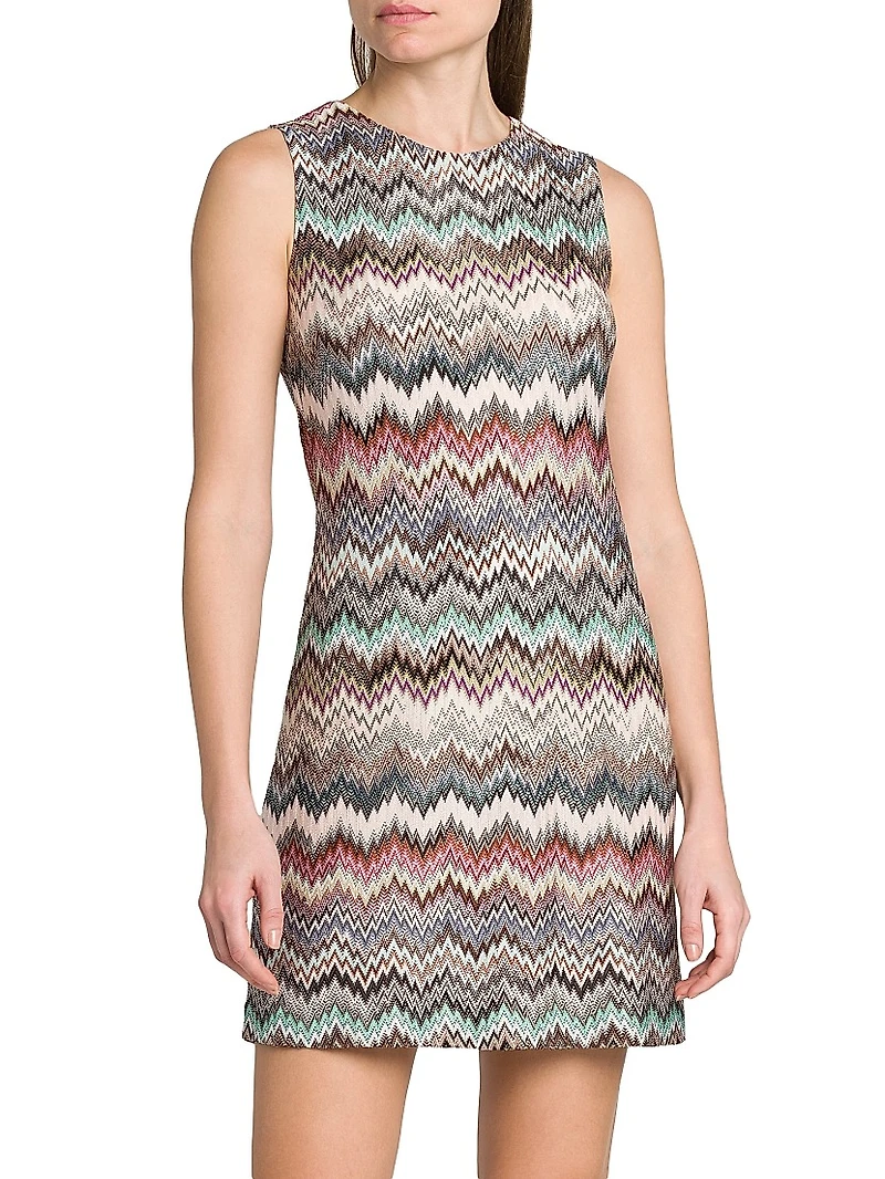 Zig-Zag Sleeveless Minidress