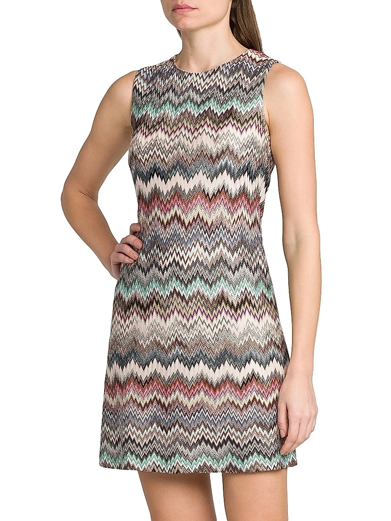 Zig-Zag Sleeveless Minidress