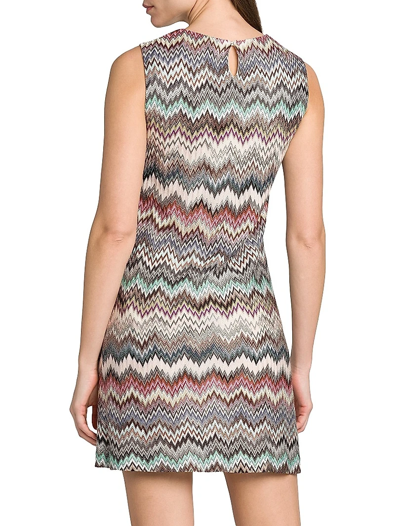 Zig-Zag Sleeveless Minidress