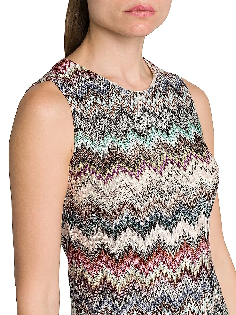 Zig-Zag Sleeveless Minidress