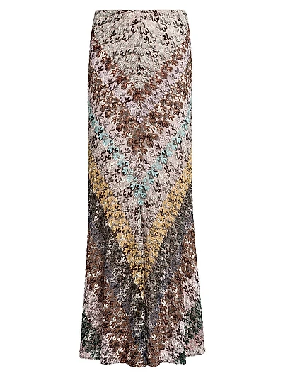 Zig-Zag Knit Maxi Skirt
