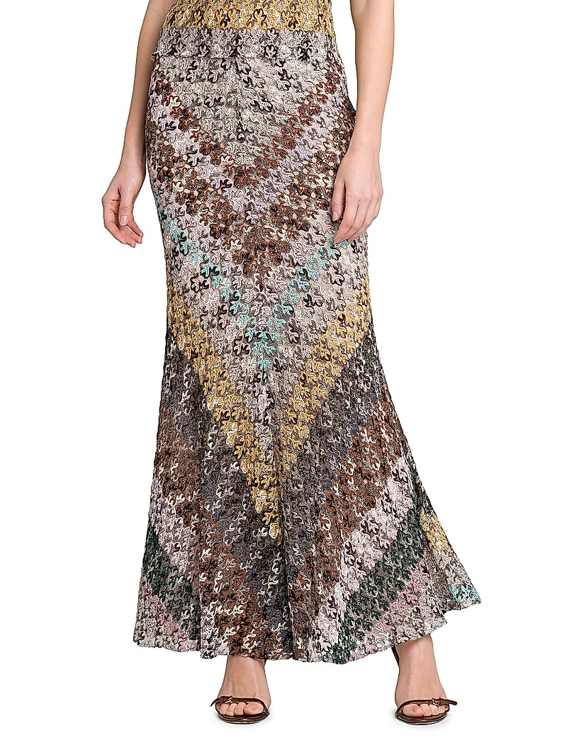 Zig-Zag Knit Maxi Skirt
