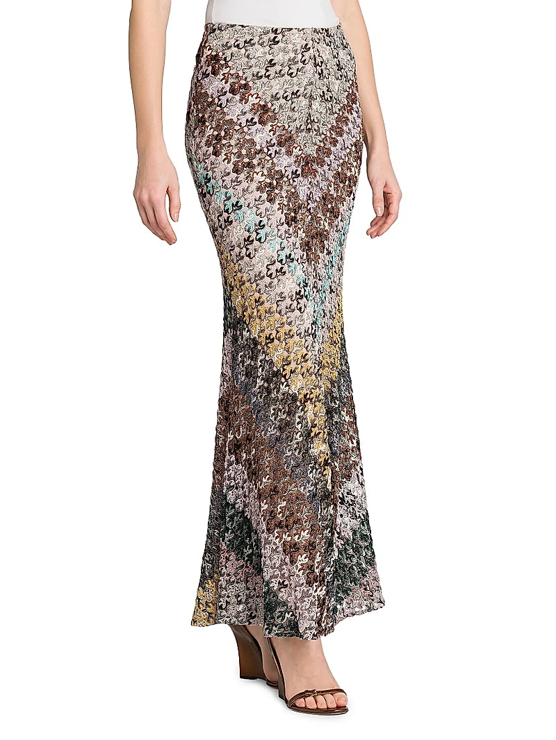 Zig-Zag Knit Maxi Skirt