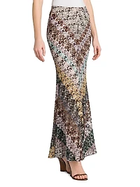 Zig-Zag Knit Maxi Skirt