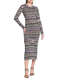Zig-Zag Knit Midi-Dress