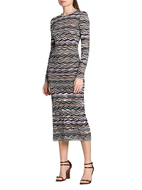 Zig-Zag Knit Midi-Dress