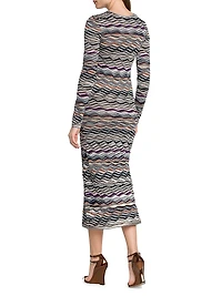 Zig-Zag Knit Midi-Dress