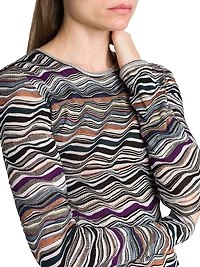Zig-Zag Knit Midi-Dress