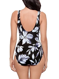 Fiore Di Luna Floral Wrap One-Piece Swimsuit