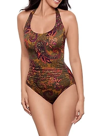 Perissa Rock Halterneck Paisley One-Piece Swimsuit