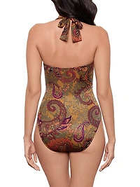 Perissa Rock Halterneck Paisley One-Piece Swimsuit