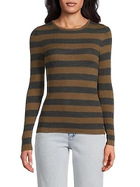 Striped Merino Wool Long-Sleeve Top