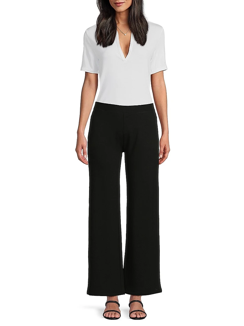 French Terry Wide-Leg Pants