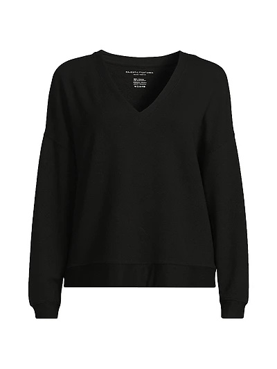 French Terry V-Neck Sweater
