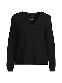 French Terry V-Neck Sweater
