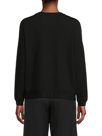 French Terry V-Neck Sweater
