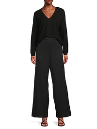 French Terry V-Neck Sweater