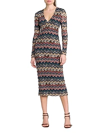 Zig-Zag Knit Midi-Dress