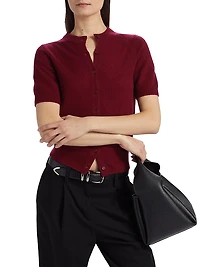 Coastal Cashmere Short-Sleeve Cardigan