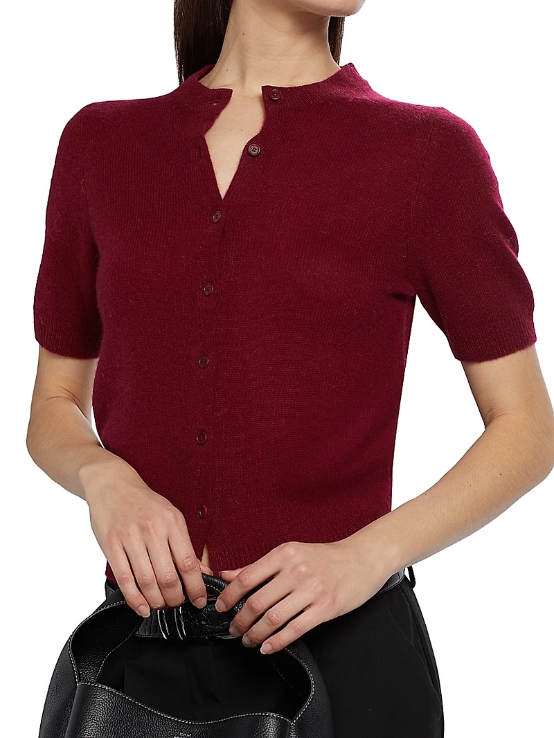 Coastal Cashmere Short-Sleeve Cardigan