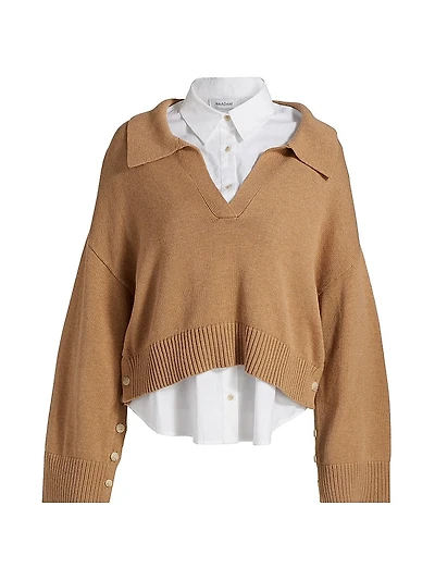 2-Piece Mixed Media Cotton-Cashmere Set