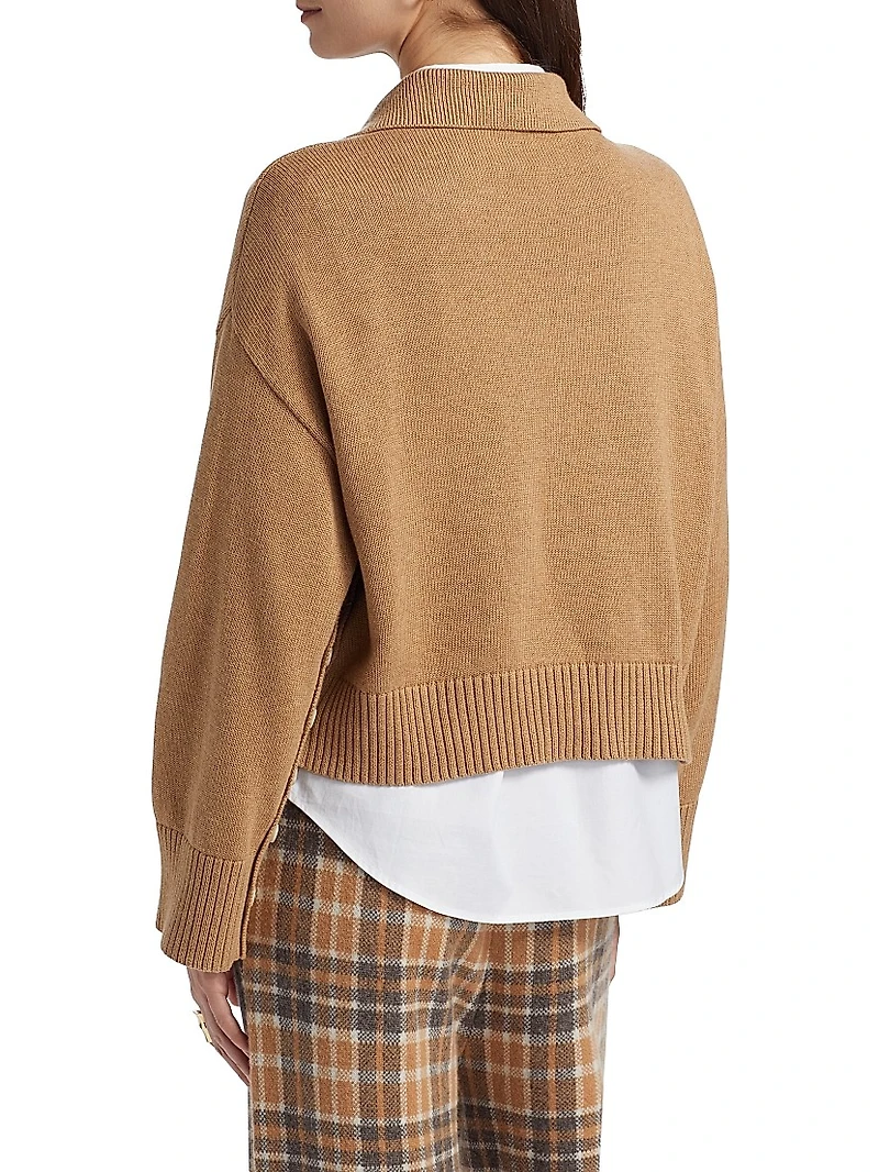 2-Piece Mixed Media Cotton-Cashmere Set