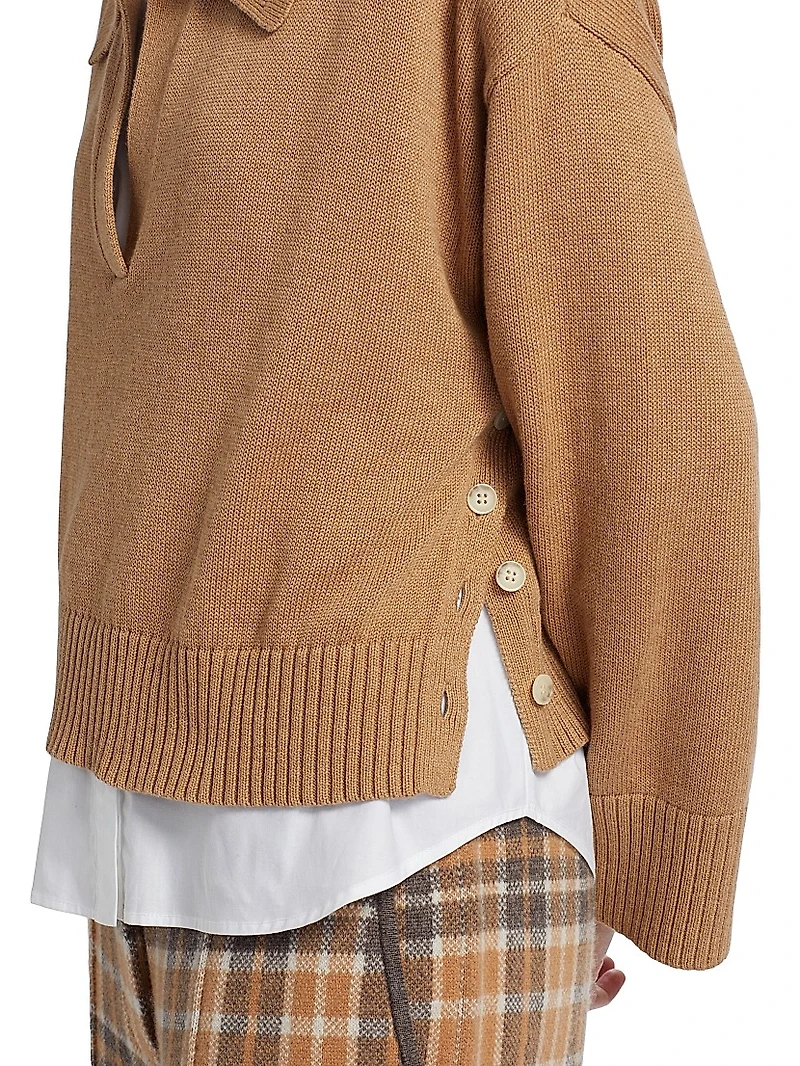 2-Piece Mixed Media Cotton-Cashmere Set