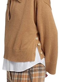 2-Piece Mixed Media Cotton-Cashmere Set