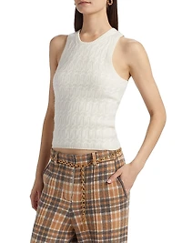 Cable Knit Cashmere Tank