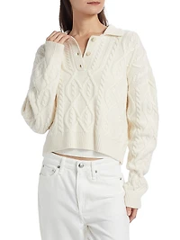 Ultra Luxe Cashmino Wool-Cashmere Polo Sweater