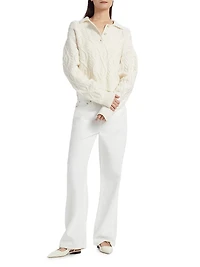 Ultra Luxe Cashmino Wool-Cashmere Polo Sweater