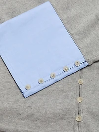 Mixed Media Cotton-Cashmere Crop Cardigan