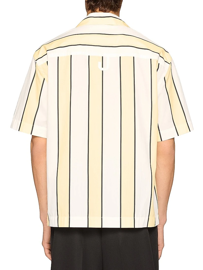 Striped Cotton Camp Shirt