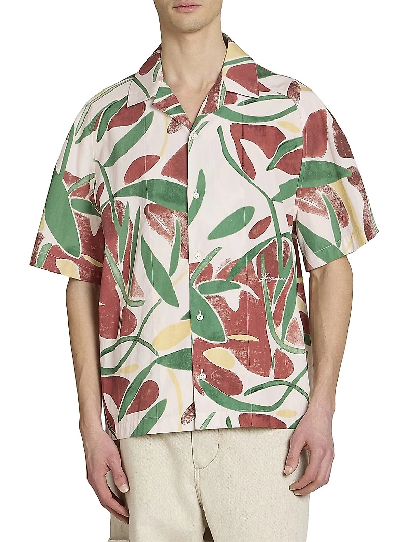 Printed Cotton Camp Shirt
