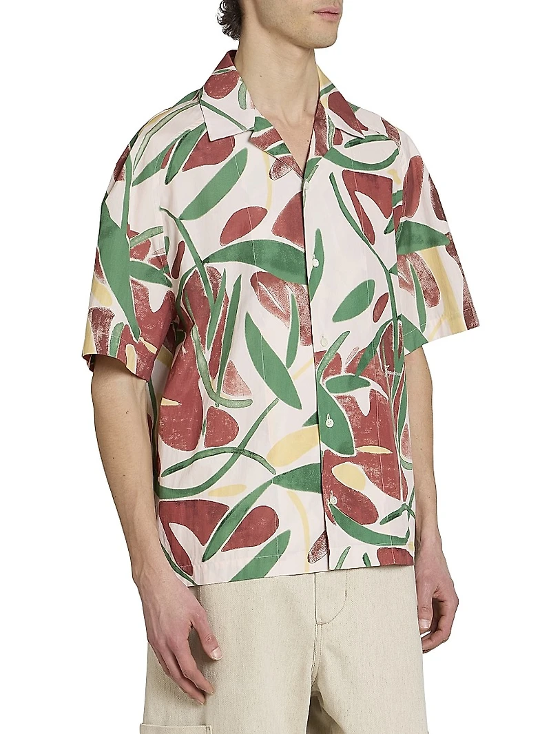 Printed Cotton Camp Shirt